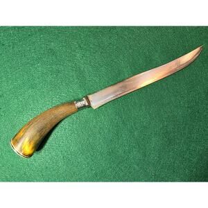 Vintage CUTLERY WORKS - SHEFFIELD ENGLAND horn handle knife